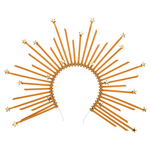 FOMIYES Maryhalo Krone Stirnband Sunburst Göttin Spiked Halocrown Stern Halloween Kostüm Kopfschmuck Kopfschmuck Für Cosplay Party Frauen von FOMIYES
