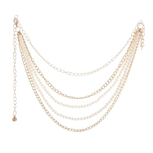 FOMIYES Mehrschichtige Taillenkette: Handgefertigter Perlenkettengürtel - Gürtelanhänger für Damenkleider - Punk-Hosen-Accessoire für den Sommer FOMIYES Mehrschichtige Taillenkette: Handgefertigter Perlenkettengürtel - Gürtelanhänger für Damenkleider - Punk-Hosen-Accessoire für den Sommer von FOMIYES