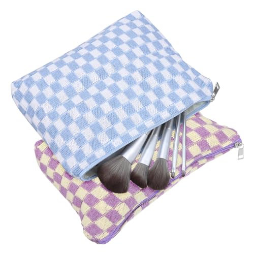 FOMIYES 2stücke Karierte Schminktasche Make-up Organizer Kosmetiktaschen Tragbare Lagerung Beutel Für Damenprodukte Bindenhalter Für Periode von FOMIYES
