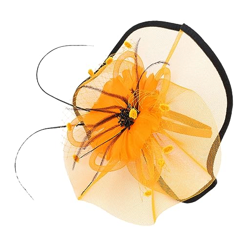 FOMIYES Mesh-federkopf-blume Schwarzer Schleier Trendy Damen Hüte Stirnband Party Beige Spitze Frauen Hut Gelegenheit Hut Frauen Hutmacherei Klein Haarschmuck Polyester von FOMIYES