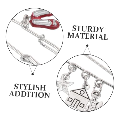 FOMIYES Metall Brosche mit Zauberstab Schloss und Ballettschuh Dekorativer Cartoon Lapel Pin für Damen Stilvolles Accessoire für Anzüge Kleider Partys und Festliche Anlässe von FOMIYES
