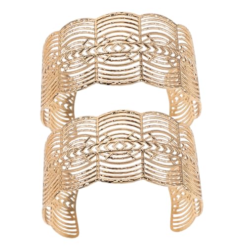 FOMIYES Metall Cuff Bangle Armband mit Geometrischem Hohlmuster Leichtes Weites Offenes Design Modischer Spitzen-lace Wide Wrist Cuff Wrap für Damen Minimalistischer Statement Schmuck FOMIYES Metall Cuff Bangle Armband mit Geometrischem Hohlmuster Leichtes Weites Offenes Design Modischer Spitzen-lace Wide Wrist Cuff Wrap für Damen Minimalistischer Statement Schmuck von FOMIYES