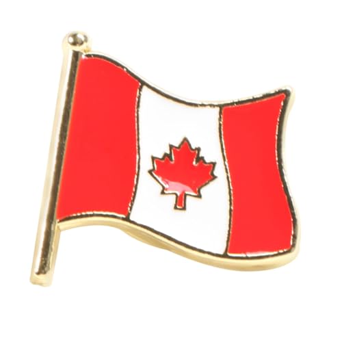 FOMIYES Metallic National Flag Brooch Kanadische Fahnenbrosche Kreative Anstecknadel für Damen und Herren Stabile Kleidungspinnadel für Festivals und Feiern von FOMIYES