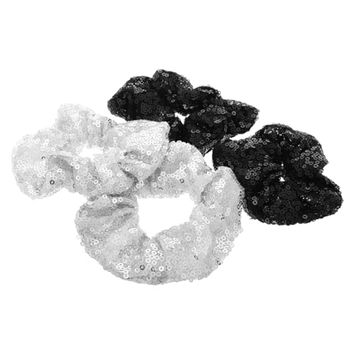 FOMIYES Haargummis Mit Glänzenden Pailletten Und Meerjungfrauen- Silberfarben Übergroß Für Mädchen Als Geburtstags- Und Weihnachtsdekoration von FOMIYES