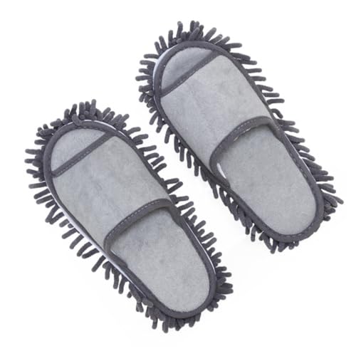 FOMIYES Mikrofaser Mop Hausschuhe Reinigungsschuhe Waschbare Duster Slipper für Damen und Herren Rutschfeste Indoor Bodenreinigung Slipper Wiederverwendbare Reinigungsschuhe für Zuhause von FOMIYES
