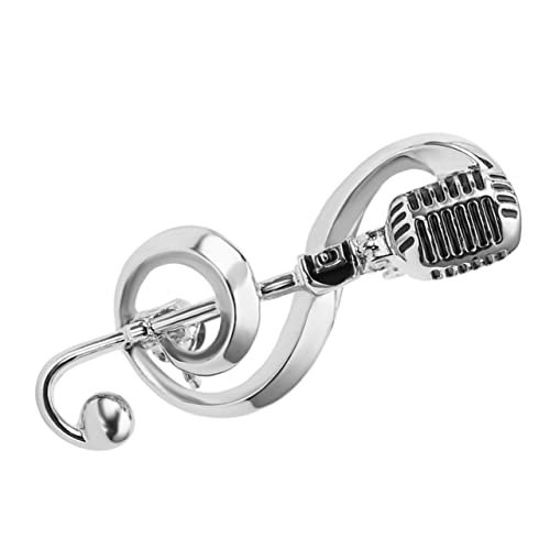 FOMIYES Mikrofon Brosche Anstecknadel Musiknote für Frauen Vintage Mode Schmuck für Partys Geburtstagsgeschenke Musiker Besondere Anlässe Kostümschmuck von FOMIYES