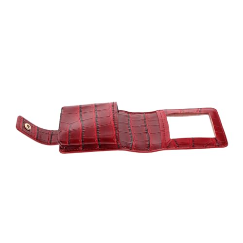 FOMIYES Kleiner Lippenstift Organizer PU Tragbare Kosmetik Aufbewahrungstasche mit Spiegel Reise Make Up Tasche Vielseitiger Lippenstifthalter für Frauen für Unterwegs von FOMIYES
