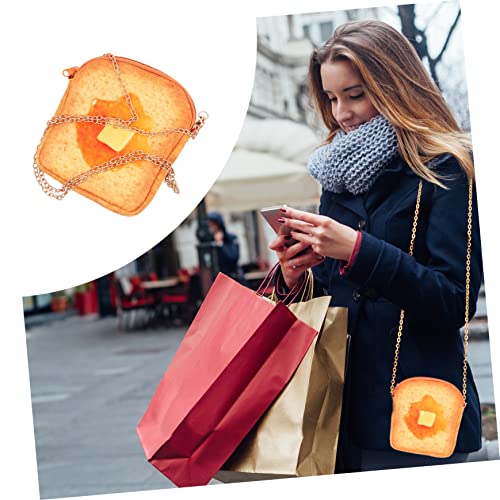 FOMIYES Mini Chain Bag Toast Form Trendige Stofftasche Damen Crossbody Beutel Kette Design Multifunktional für Handy Schlüssel Make Up Honig Butter Toast von FOMIYES