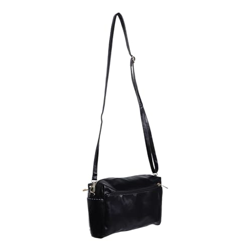 FOMIYES Mini Crossbody Bag Damen PU Schultertasche Leicht und Strapazierfähig mit Mehreren Fächern für Alltag Reisen Sommer Modisch und Praktisch Schwarz von FOMIYES