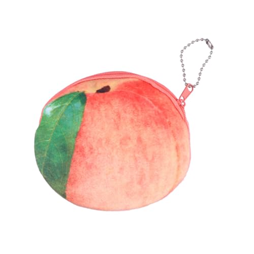 FOMIYES Mini Geldbörse Damen Cartoon Fruit Coin Purse Plüsch Münzfach mit Schlüsselanhänger Fuzzy Wasserfrucht Design Kleine Geldbörse für Kleingeld Lippenstift und Karten Zufällige Farbe von FOMIYES