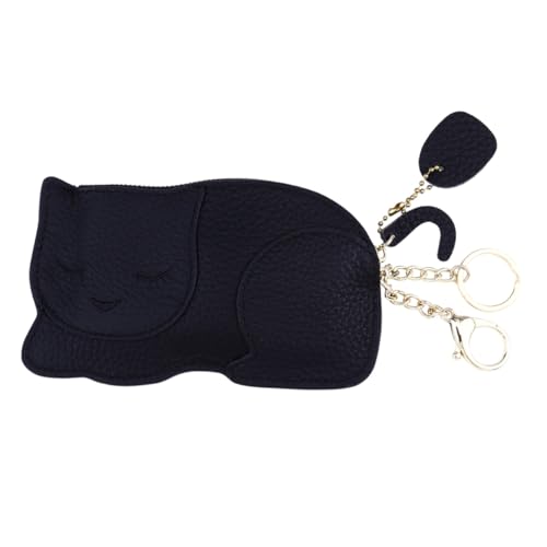 FOMIYES Mini Geldbörse Schwarz Dünne Münzbörse aus Langlebigem Material Kompakte Kleingeldbörse mit Vielseitigem Stauraum für Münzen Schlüssel und Karten Portemonnaie für Damen und Herren von FOMIYES