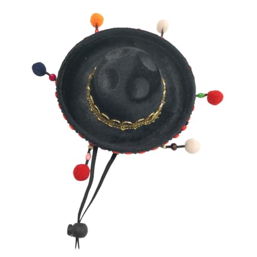 FOMIYES Mini Mexiko Stil Boho Haarreif mit Quaste und Kinnband Leichter Farbechter Karnevalhut für Kostüm Fiesta party Originelles Partyzubehör für Masquerade und Konzert von FOMIYES