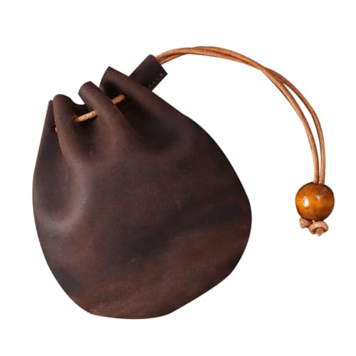 FOMIYES Mini Münzbeutel Vintage Stil Schlanker Leichter Kleingeldbeutel aus Hochwertigem Echtmaterial Multifunktional für Münzen Schlüssel Geldscheine für Damen und Herren Kompakt für von FOMIYES