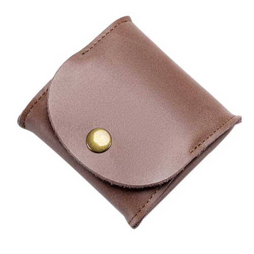 FOMIYES Mini PU Münzbörse Geldbörse Kleine Mehrzweck Kleingeldbörse mit Ohrhörerfach Leichtes Portemonnaie Damen Herren Klein und Tragbar Schokoladenbraun von FOMIYES