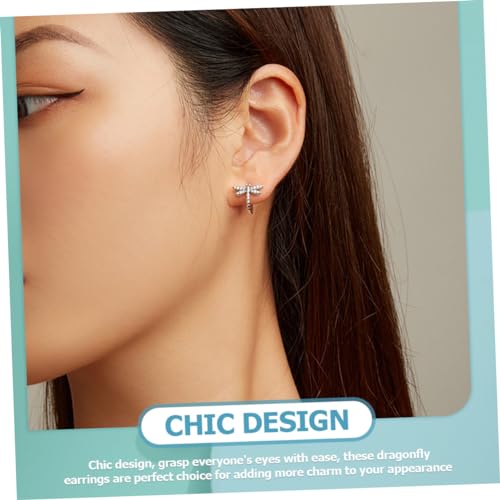 FOMIYES Minimalistische Silber Libellen Ohrstecker Damen Kleine Runde Schlaufen Ohrringe Hautfreundlich Nickelfrei Modisch Für Sommer Geburtstag Festival von FOMIYES
