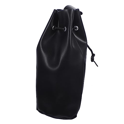 FOMIYES Mittelalterliche Taillen-Geldbörse Beutel mittelalterliche Gürteltasche Retro -Tailentasche tragbar Geldbörsen Cosplay-Geldbörse Retro-Hüfttasche aus PU-Leder Black von FOMIYES