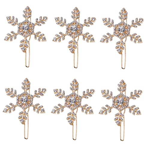 FOMIYES Mode Schneeflocke Form Haar Clips 6pcs Glitter Diamant Weihnachten Haar Toer Stilvolle Frauen Haar Zubehör von FOMIYES
