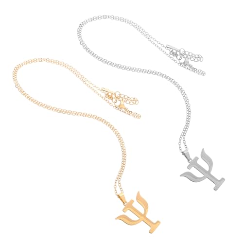 FOMIYES Moderne Damen Halskette Gold und Silber Edelstahl mit Kerzenleuchter Anhänger Psychologisches Symbol Fein Kleine Clavicle Chain Elegant Vielseitig Kombinierbar von FOMIYES