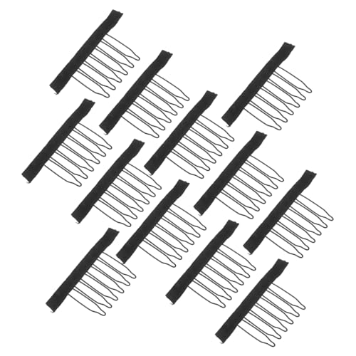 FOMIYES Modischer Perückenclip Für Damen 12er-pack Schwarzer Netzkammclip 6 Stahlzähne Zur Befestigung Von Perücken Im Schönheitssalon von FOMIYES