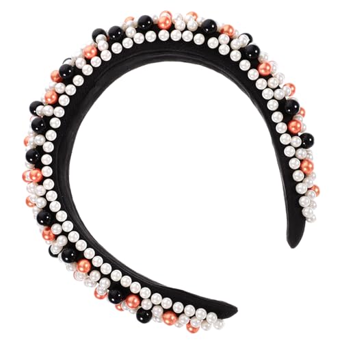 FOMIYES Modisches Damen Haarband mit Breiten Perlen Vielseitiges Stirnband für Teenager und Frauen Eleganter Haarschmuck für Party Alltag und Fotoshootings von FOMIYES