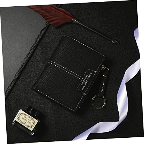 FOMIYES Multifunktionale Damen Geldbörse mit Schlüsselanhänger Reißverschluss Münzfach Kleines Portemonnaie für Karten und Wechselgeld Handliche Schlüsselmappe Schwarz für Alltag und von FOMIYES