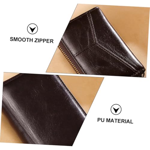 FOMIYES Multifunktionale Geldbörse mit Münzfach und Kartenhalter Kompakte Portemonnaie für Herren und Damen Praktische Kreditkarten und Bargeldtasche Robustes Öl Wachs Material für Alltag von FOMIYES