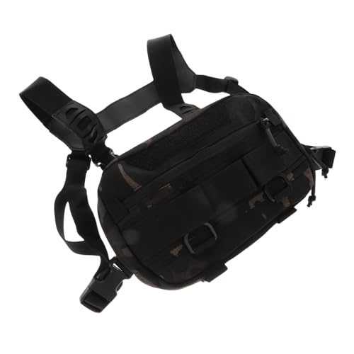 FOMIYES Multifunktionale Herren Brusttasche Verstellbare Laufweste Umhängetasche aus Robustem Oxfordstoff mit Mehreren Fächern für Outdoor Sport Wandern Radfahren und Running von FOMIYES