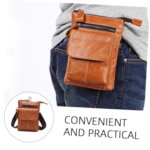 FOMIYES Multifunktionale Herren Umhängetasche aus hochwertigem Material Große Kapazität Reißfest Vielseitige Business Outdoor Bauchtasche Braun für Smartphone Schlüssel Karten Geldbörse von FOMIYES