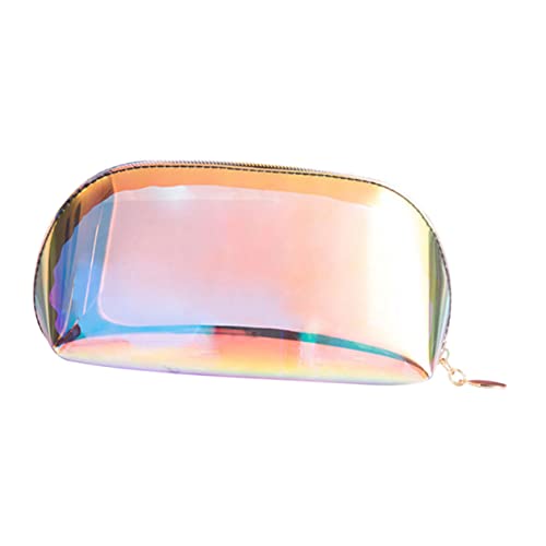 FOMIYES Multifunktionale TPU Kosmetiktasche Transparent Wasserabweisend Halbrund Großer Kulturbeutel Reise Make Up Organizer Leicht Langlebig mit Stabilem Reißverschluss für Damen Mädchen von FOMIYES