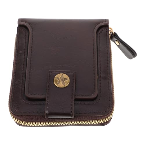 FOMIYES Geldbörse Für Herren Mit Reißverschluss Multifunktionales Kreditkartenetui Kompakte Herrengeldbörse Im Retro-Stil Für Geschäftliche Und Freizeit Anlässe von FOMIYES