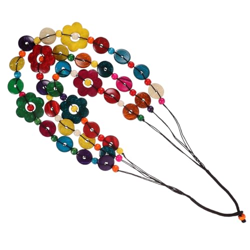 FOMIYES Böhmische Mehrschichtige Halskette Aus Kokosnussschalen Für Damen Vintage Schmuck Bunte Muschel Halskette Für Frauen Langlebig Und Elegant von FOMIYES