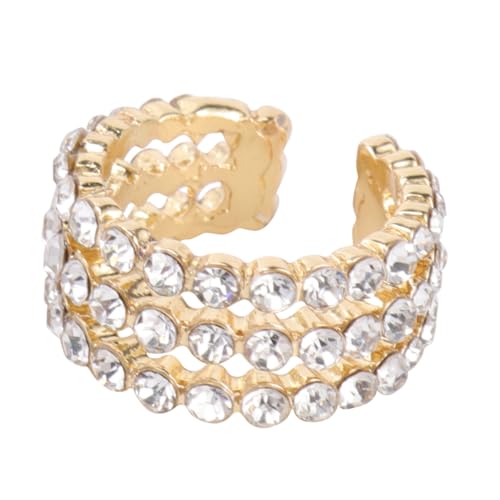 FOMIYES Multilayer Bunter Ohrclip aus Legierung mit Farbigen Strasssteinen Kleiner Silberner Ohrschmuck für Damen Modischer Ohrklipser ohne Piercing Eleganter Schmuck für Alltag und Reisen von FOMIYES