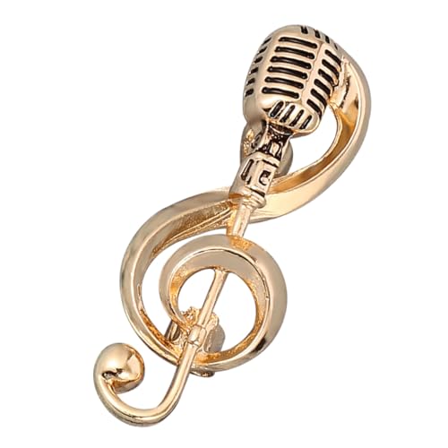 FOMIYES Musikbrosche Mikrofon und Noten Design Vintage Anstecknadel Damen Schmuck für Geburtstagsfeier Kostüm Brosche für Jacken Kleider Pullover und Mäntel von FOMIYES