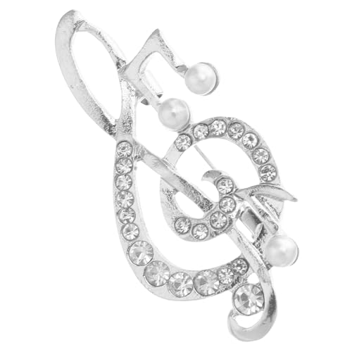 FOMIYES Musiknote Brosche mit Perlen für Damen Anstecknadel für Kleidung Schals und Hüte für Besondere Anlässe und Tägliches Tragen von FOMIYES