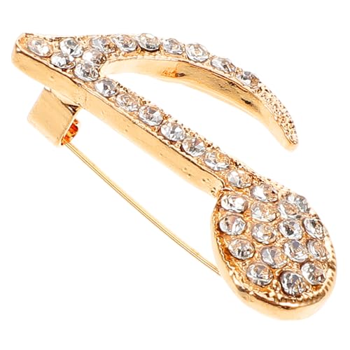 FOMIYES Musiknoten Brosche mit Strass Modisches Vielseitiges Accessoire für Damen Sichere Anstecknadel für Jacken Kleider Schals und Taschen Stilvolle Vintage Anstecknadel von FOMIYES