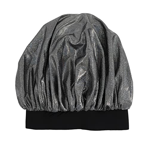 FOMIYES Elastische Satin-schlafmütze Breites Band Mütze Von Bath Satin-kappe Für Frauen Mädchen Und Damen Schwarz Größe L von FOMIYES