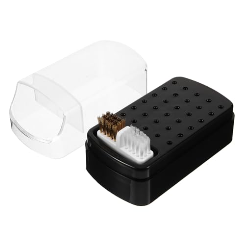 FOMIYES Nagelbohrer Bit Aufbewahrungsbox aus Kunststoff mit Reinigungsbürste Praktischer Organizer für Maniküre und Pediküre Stabiler Nagelfräser Bit Halter für Gelnägel und Nagelstudio von FOMIYES