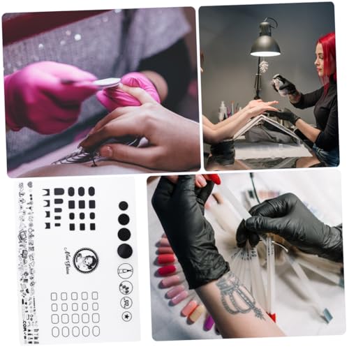 FOMIYES Nail Art Silikonmatte Nagelstempel Trainingsmatte Flexibel Rutschfest Nail Polish Practice Pad mit Maßeinteilung für Nailart Dekorationsschutz und Einfache von FOMIYES