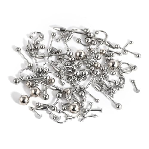 FOMIYES Nasenpiercing Silber Teilig Lippen und Bauchnabelring Körper Schmuck Sicher Modisch Vielseitig für Damen und Herren Party von FOMIYES