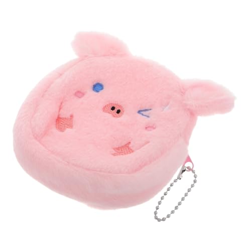 FOMIYES Plüsch Münzbeutel Im Niedlichen Schweine-Design Kleine Reißverschluss Geldbörse Mini Cartoon Handtasche Für Teenager-mädchen Für Münzen Kopfhörer Und Kleine Gegenstände von FOMIYES