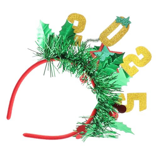 FOMIYES Neujahrs-stirnband Mit Roten Folienstreifen Glitzer-haarband Für Weihnachts-feiertage Party-kopfschmuck Weihnachtsbaum-tiara Für Festivals von FOMIYES