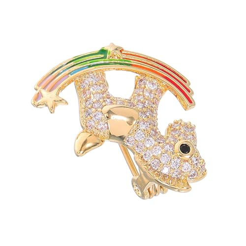 FOMIYES Niedliche Cartoon Brosche Regenbogen Holzpferd Anstecknadel Zinklegierung für Kleidung Hüte Taschen Modisches Accessoire Vielseitig Einsetzbar von FOMIYES