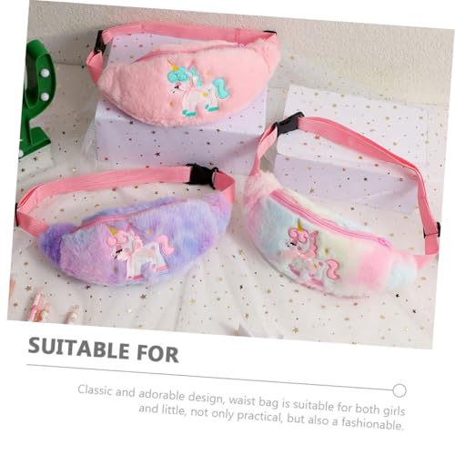 FOMIYES Niedliche Einhorn Bauchtasche Plüsch Hüfttasche Weiche Kleine Mädchen Umhängetasche Alltag Outdoor Reise Tasche für Jahre von FOMIYES