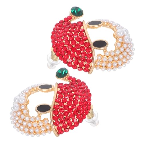 FOMIYES Niedliche Weihnachtsohrringe mit Funkelnden Strasssteinen Santa-motiv und Perlen Leichte Festtags-accessoires für Weihnachtsfeiern und Festliche Kostüm-events von FOMIYES