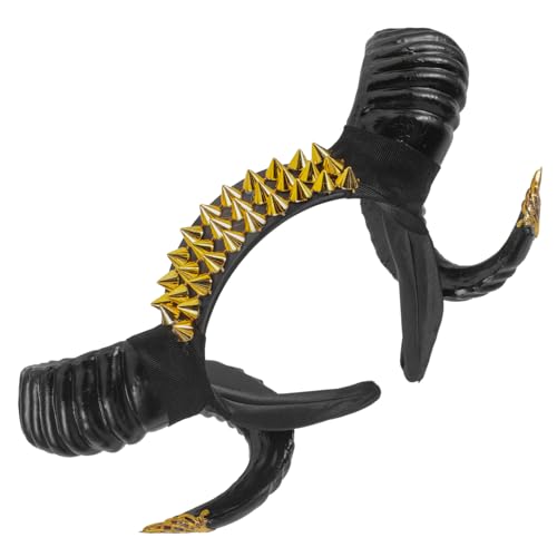 FOMIYES Nieten Croissant Stirnband Ziegenhörner Stirnband Teufelsohren Hunde Lufthorn Halloween Schafhörner Party Kopfschmuck Tag Der Toten Kopfbedeckung Teufelszubehör Gothic FOMIYES Nieten Croissant Stirnband Ziegenhörner Stirnband Teufelsohren Hunde Lufthorn Halloween Schafhörner Party Kopfschmuck Tag Der Toten Kopfbedeckung Teufelszubehör Gothic von FOMIYES