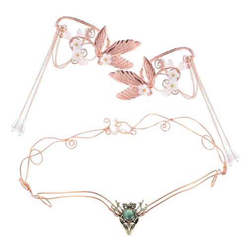 FOMIYES Non Piercing Clip Ohrringe mit Krone und Ohrmanschette Stilvolle Damen Ohrclips für Hochzeiten Festivals Geburtstage Langlebiges Schmuck in Roségold Vielseitige Accessoires von FOMIYES