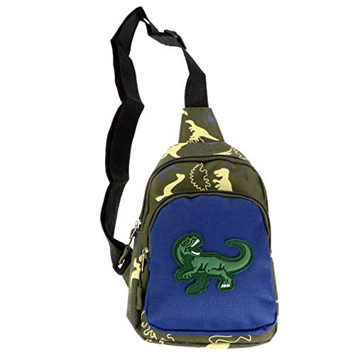 FOMIYES Nylon Junge Mädchen Tasche Cartoon Dinosaurier Brusttasche Gürteltasche Umhängetasche Schöne Cross Body Bag Mit Metallreißverschluss Und Verstellbaren Trägern von FOMIYES