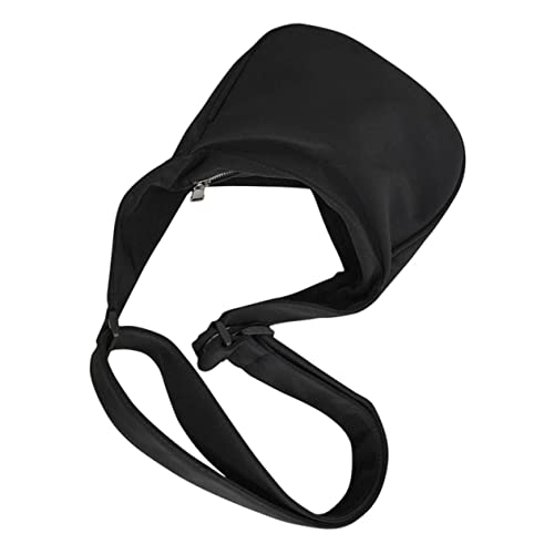 FOMIYES Nylon Umhängetasche Retro Schwarz Verstellbare Schultertasche für Damen und Herren Große Kapazität für Alltag Reisen Schule Einkaufstasche Leicht und Praktisch von FOMIYES
