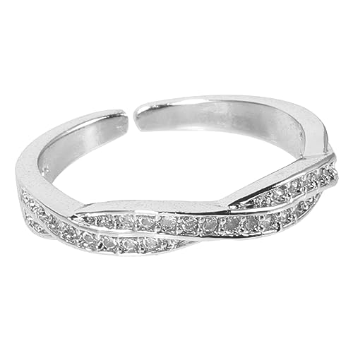 FOMIYES Öffnungsring Für Damen Zierlicher Zirkonia Kubisch Elegant Gold Damen Farbe Eheringe Pinky Frau Dünn Sterling Trendig Schlicht Zirkonia Ring Statement von FOMIYES