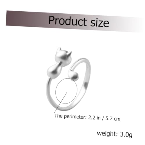 FOMIYES Offener Katzenring aus Legierung Verstellbarer Schmuck für Damen und Mädchen Kreatives Design Angenehm zu Tragen für Katzenliebhaber und Freundinnen von FOMIYES
